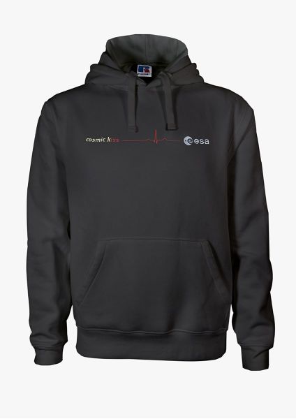 Cosmic Kiss Embroidered Heartbeat Hoodie for Men