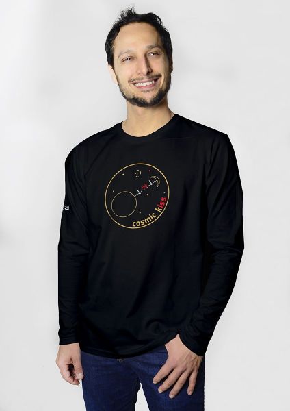 Cosmic Kiss Patch Long-Sleeve T-shirt for Men