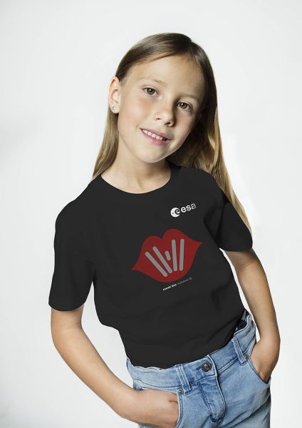 Cosmic Kiss Lips in Velvet T-shirt for Children