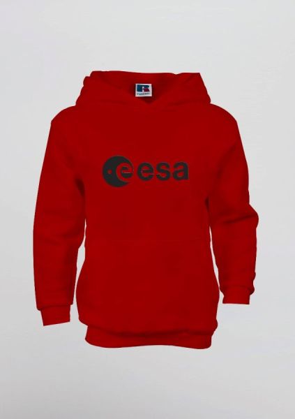Black ESA Logo in Rubber Relief Hoodie for Children