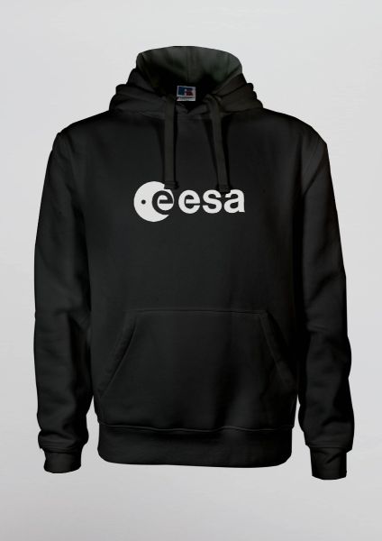 White ESA Logo in Rubber Relief Hoodie for Men