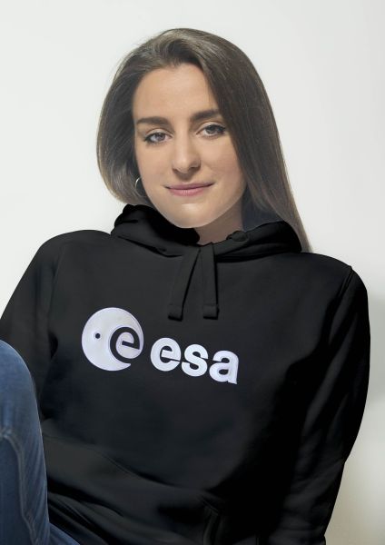 Women's hoodie with embroidered ESA logo in rubber relief