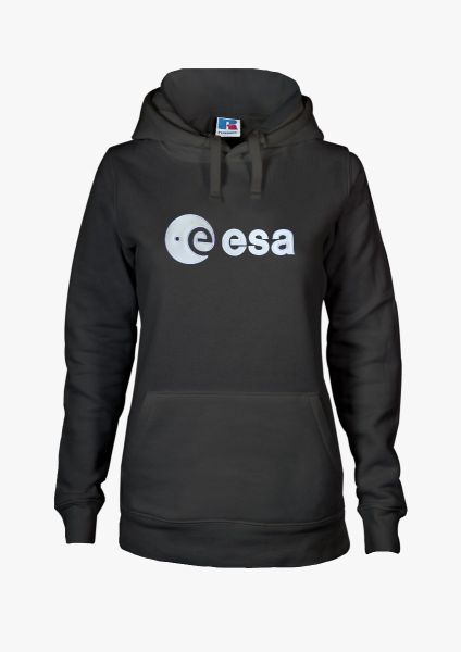 Women's hoodie with embroidered ESA logo in rubber relief