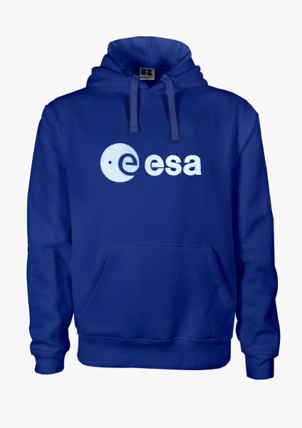 Men's hoodie with embroidered ESA logo in rubber relief