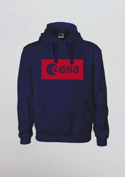 Red Rubber Relief Inverse ESA Logo Hoodie for Men