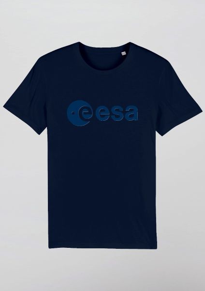 Blue ESA Logo in Rubber Relief T-shirt for Men