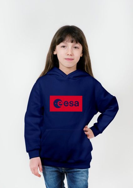 Red Rubber Relief Inverse ESA Logo Hoodie for Children