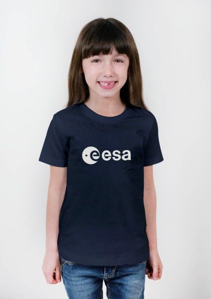 White ESA Logo in Rubber Relief T-shirt for Children
