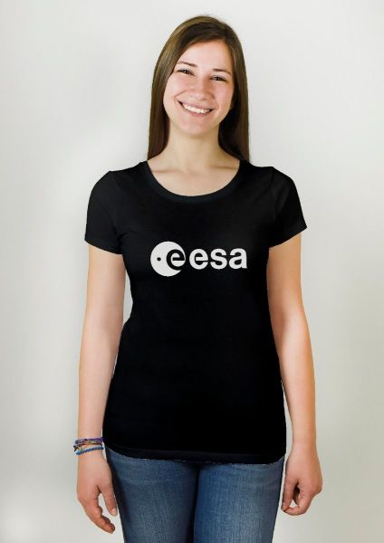 White ESA Logo in Rubber Relief T-shirt for Women