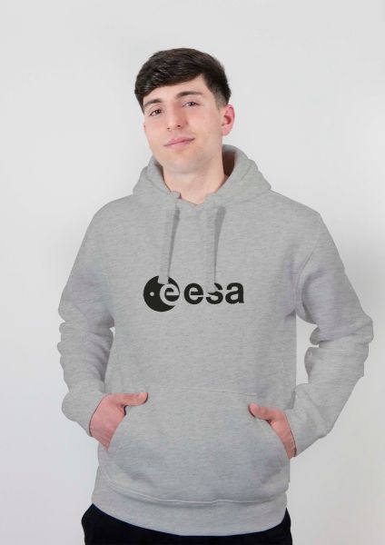 Black ESA Logo in Rubber Relief Hoodie for Men