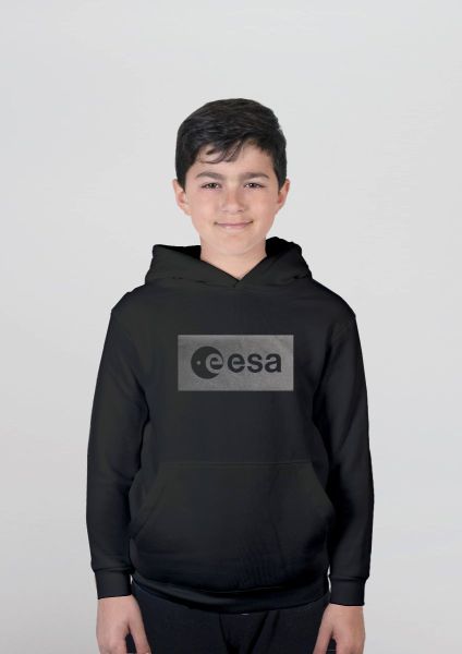 Grey Inverse ESA logo in Velvet Hoodie for Children