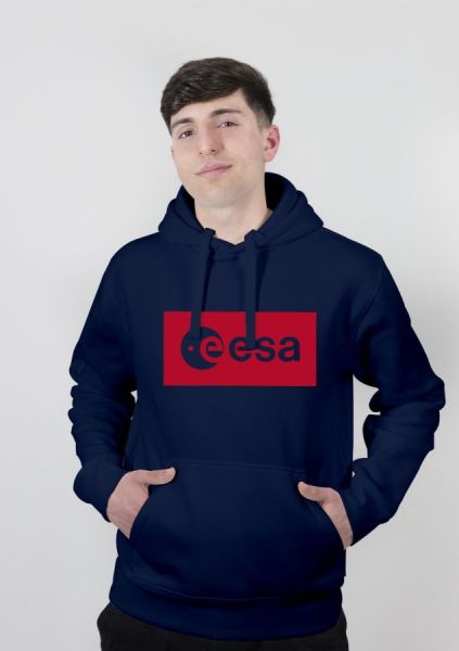 Red Rubber Relief Inverse ESA Logo Hoodie for Men