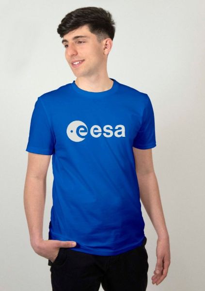 White ESA Logo in Rubber Relief T-shirt for Men