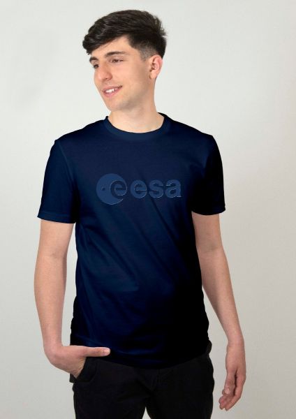Blue ESA Logo in Rubber Relief T-shirt for Men