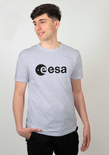 Black ESA Logo in Rubber Relief T-shirt for Men