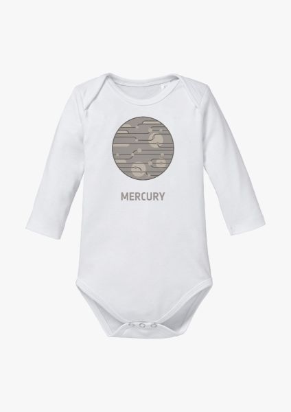 Long-sleeve baby romper with Mercury