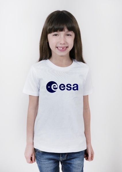 Blue ESA logo in Velvet T-shirt for Children