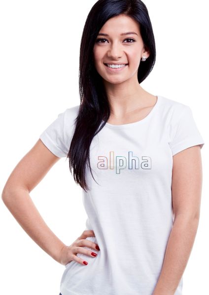 Alpha Neon in Rubber Relief T-shirt for Women