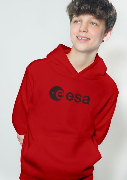 Black ESA logo printed hoodie for children