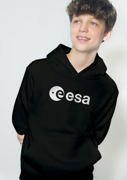 White ESA logo printed hoodie for children