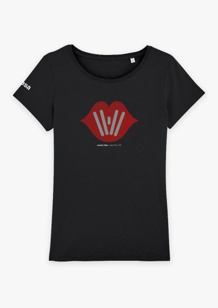 Cosmic Kiss Lips in Velvet T-shirt for Women