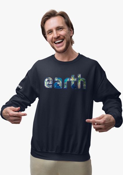 Earth Outline in Rubber Relief Sweatshirt for adults