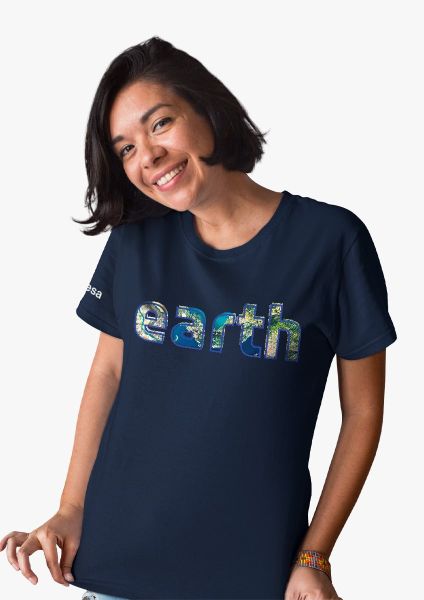 Earth Outline in Rubber Relief T-shirt for adults