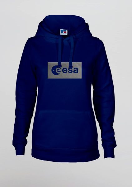 Grey Inverse ESA logo in Velvet Hoodie for Women