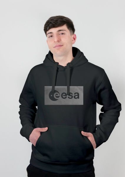 Grey Inverse ESA logo in Velvet Hoodie for Men