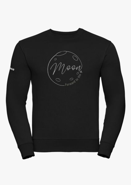 Embroidered Forward to the Moon Calligraphic Sweatshirt for Adults