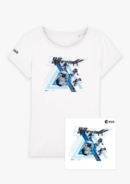 ISS 20 YEARS – ISS CONSTRUCTIVISM BLUE T-SHIRT AND POSTER SPACE PACK - WOMAN 