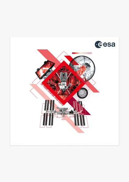 ISS 20 YEARS – ISS CONSTRUCTIVISM RED T-SHIRT AND POSTER SPACE PACK - MAN 