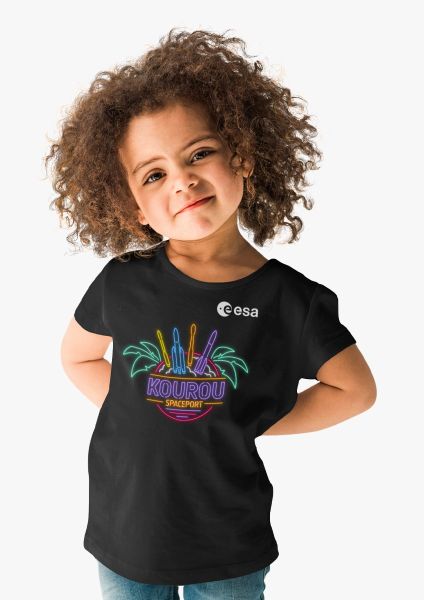 Kourou Spaceport Neon sign T-shirt for children