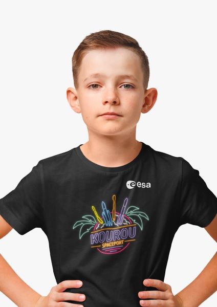 Kourou Spaceport Neon sign T-shirt for children