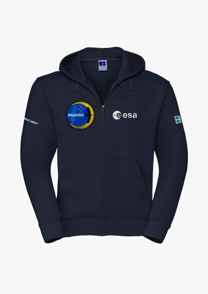 Muninn mission patch Zip-up hoodie for men