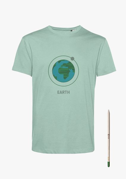 T-shirt with Earth for Men + Free Gift Pencil