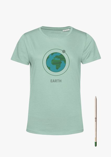 T-shirt with Earth for Women + Free Gift Pencil